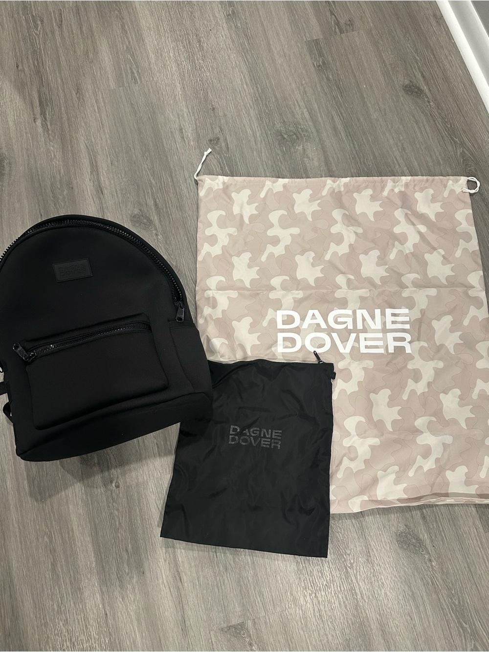 Dagne Dover Black Backpack with Bag